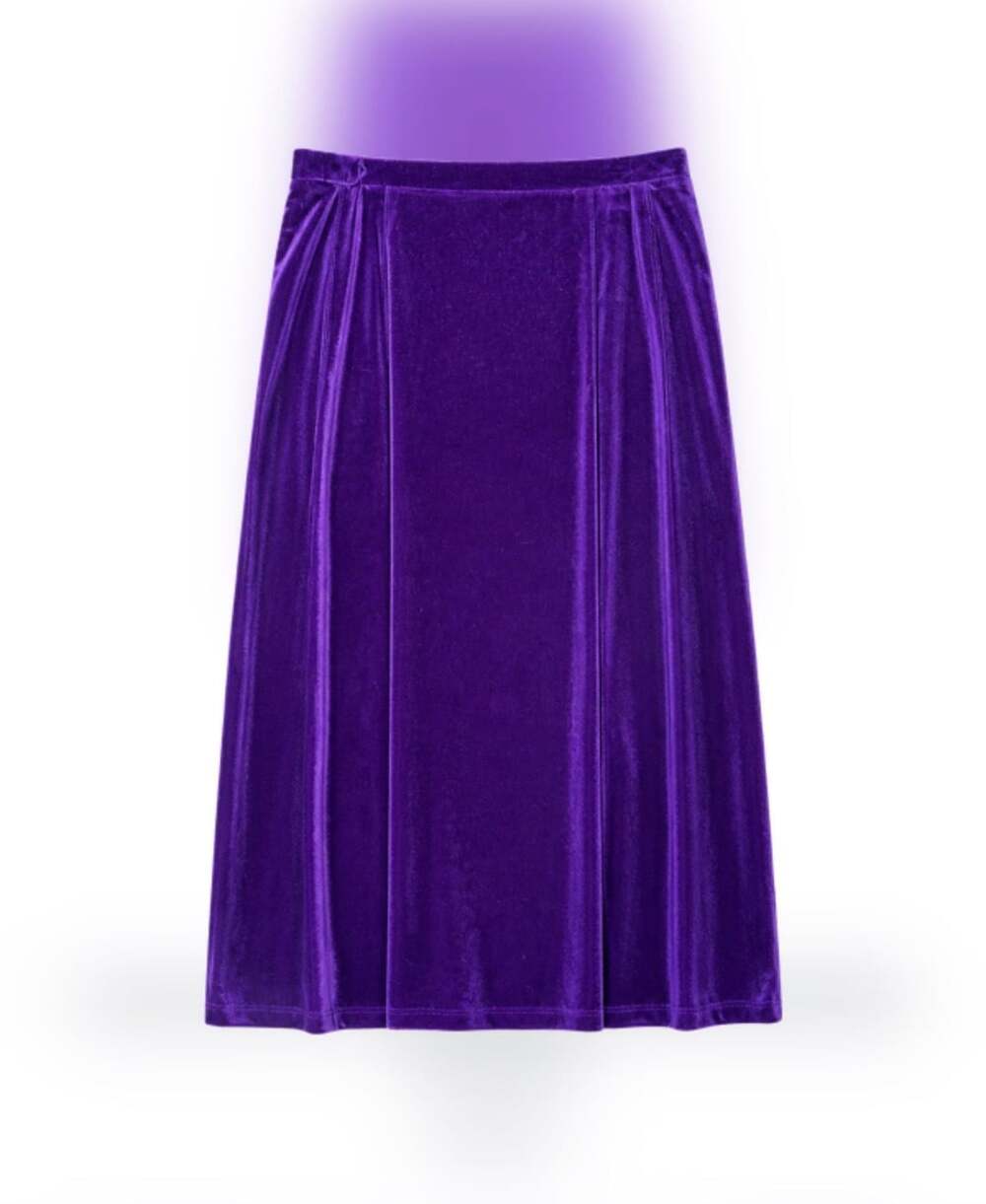 Linea by Louis Dell'Olio Velvet Midi Skirt Size M Purple